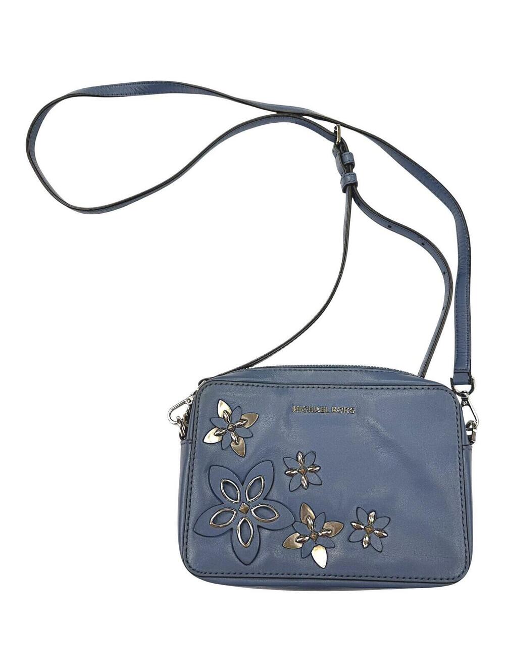 Michael Kors Blue Floral Applique Crossbody Bag - Picture 1 of 10